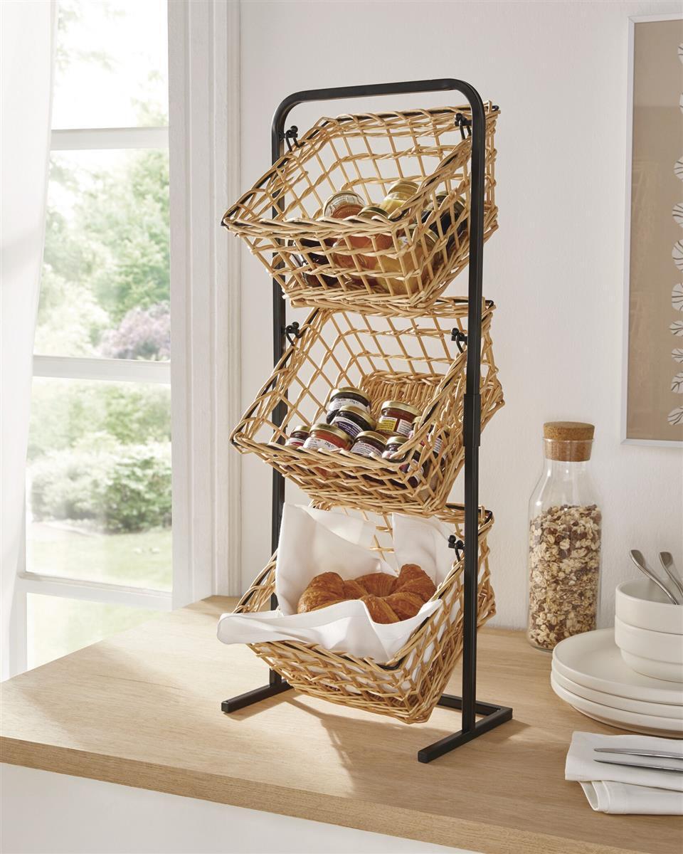 Panier en métal avec poignées - Argenté - 15 L