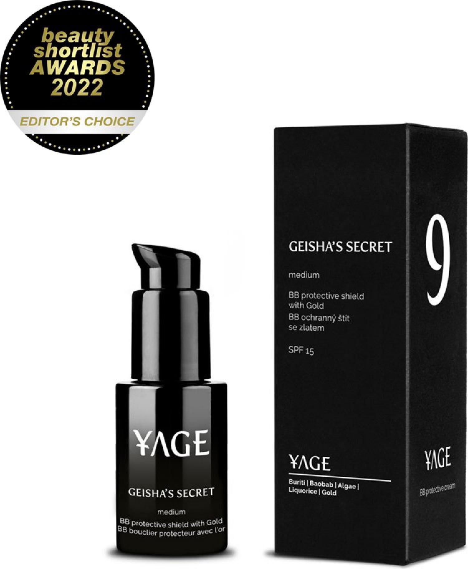 Yage BB-Creme Geisha's Secret mit Gold und SPF 15+ gegen Pigmentierung, Farbton Medium, 30 ml