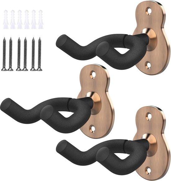 OEM Gitarren-Wandhalterung, 3er-Pack – Wandhaken für E-Gitarre, Akustikgitarre und Bass – Ukulelen-Wandhalterung – Studio Room, rot-bronzefarben 2026