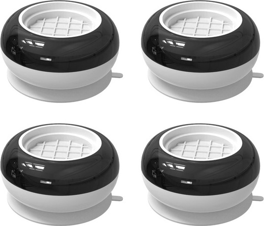 INF Waschmaschinen-Fußpolster Antivibrationspads Geräuschreduzierung Schwarz-Weiss 373399