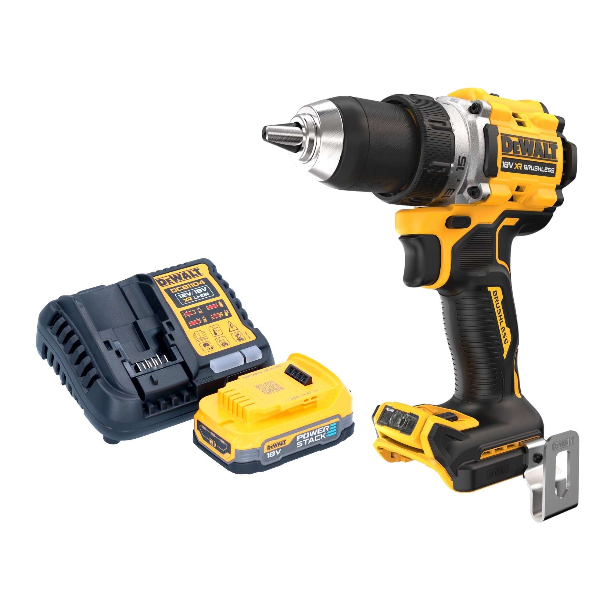 Akumulátorový vŕtací skrutkovač DeWalt DCD 800 E1 18 V 90 Nm + 1x akumulátor Powerstack 1,7 Ah + nabíjačka