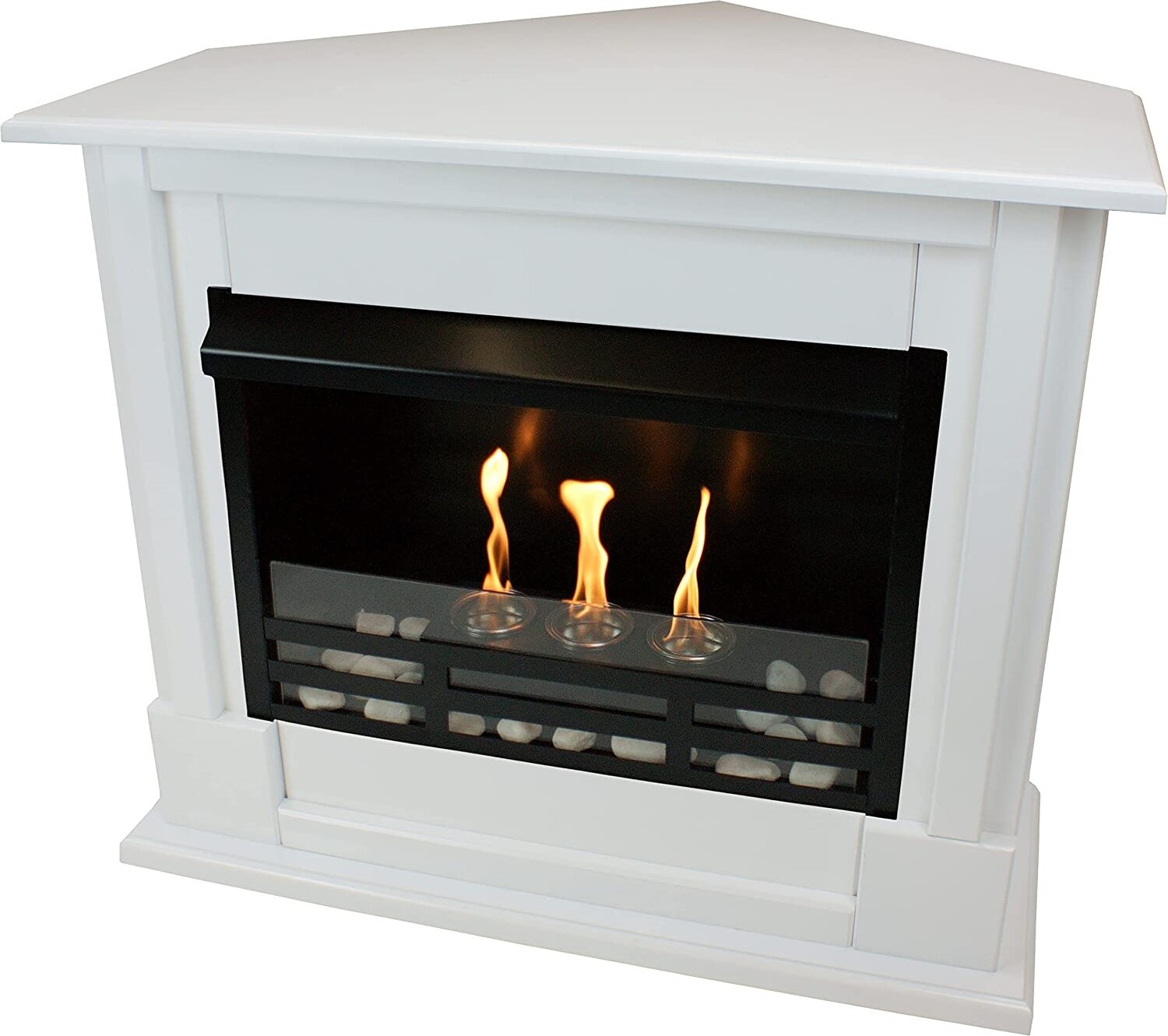 Krb na gél Krb na etanol Rohový krb Apollo Premium Royal - biely