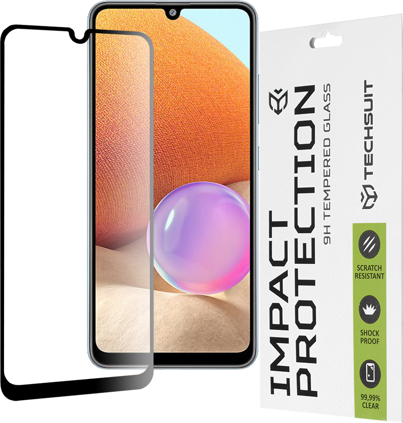 Techsuit Full Cover Ochrana displeja pred nárazmi pre Samsung Galaxy A33/A32 4G - čierna