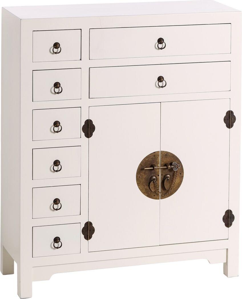 BigBuy Home ORIENTE Sideboard 73 x 26 x 90 cm Holz Weiß