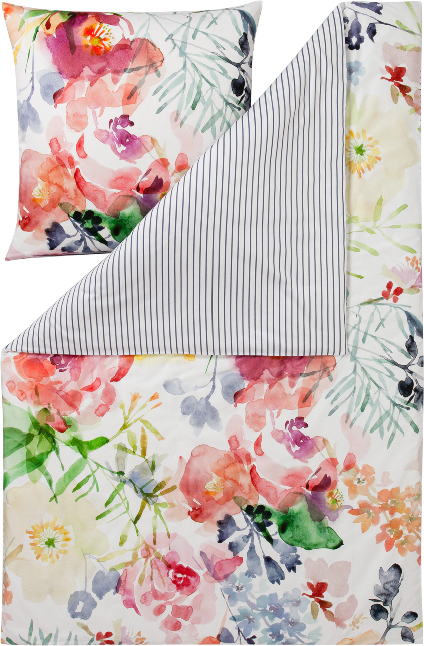 Estella Mako-Satin Bettwäsche Rose multicolor 155x220 cm + 80x80 cm 4740-985-004