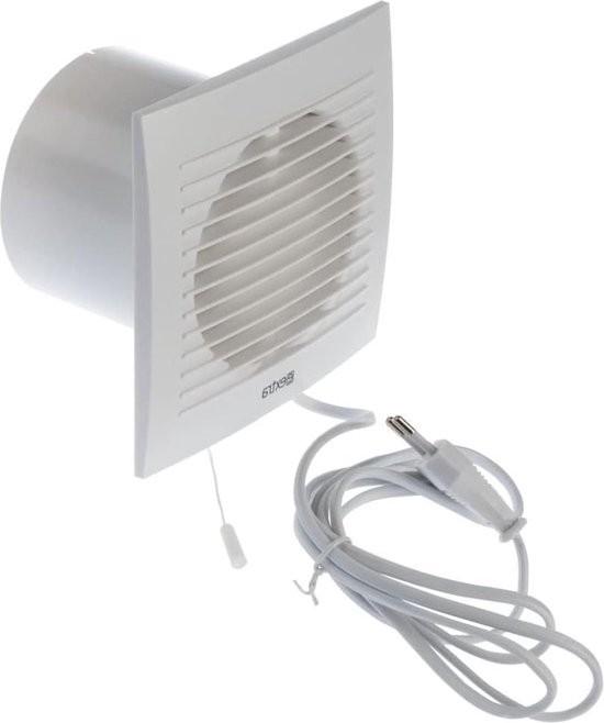 Merkloos Badlüfter Ø 100mm - Weißes leises Abluftsystem - Badlüfter Wandlüfter - Küche Garage Toilette 105677-0