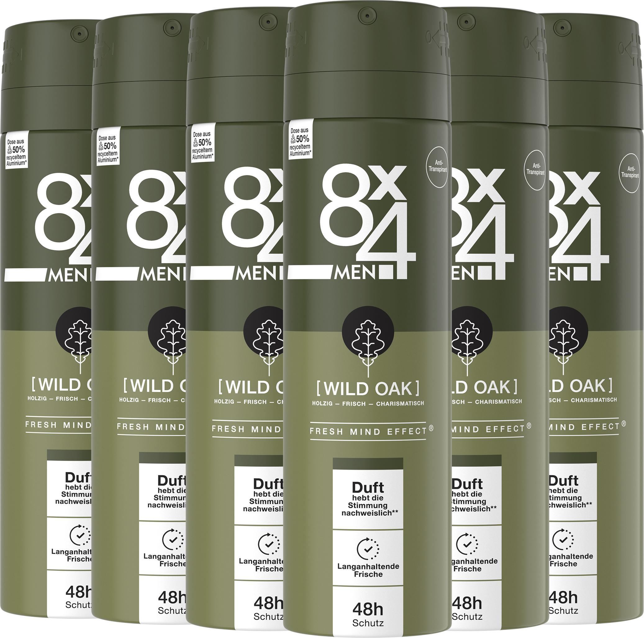 Beiersdorf 8x4 Deo Spray Wild Oak 6 x 150ml 83481