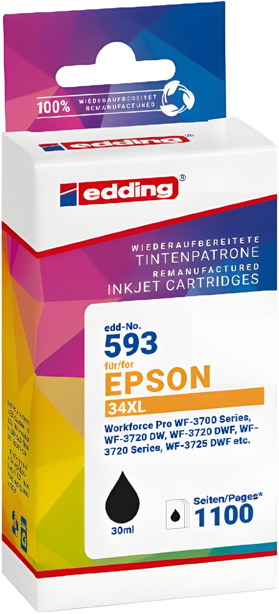 Edding EDD-593, Čierna, 30 ml, 1 kusov, 1100 strany, Balenie po jednom kuse