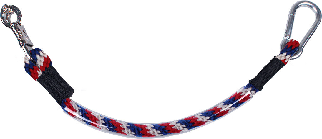 QHP Anhänger Anbindestrick 60cm, Farbe:rot/weiß/blau QHP-2515-RWB-0