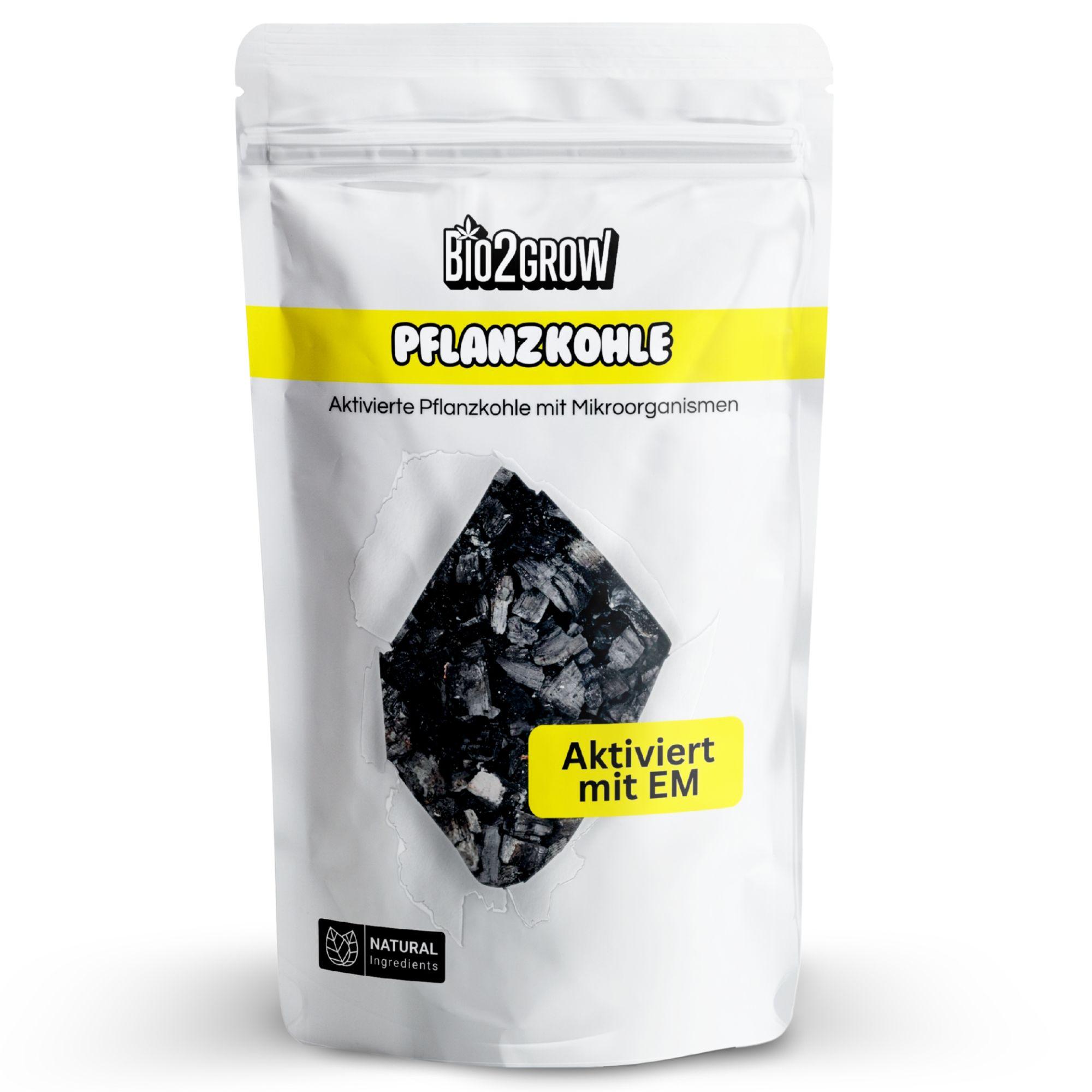Bio2Grow Pflanzkohle Grow 2 Liter – Bodenverbesserer für Humusaufbau, Nährstoffspeicherung und Substratmischungen