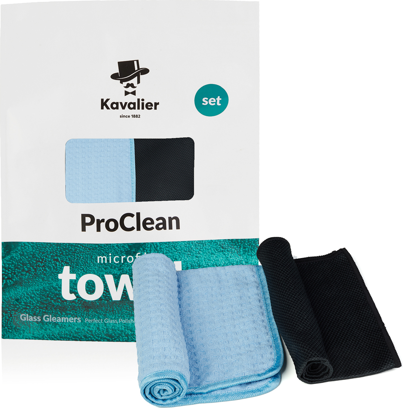 Kavalier Glass Gleamers Handtuch-Set zum Reinigen und Polieren von Glasflächen