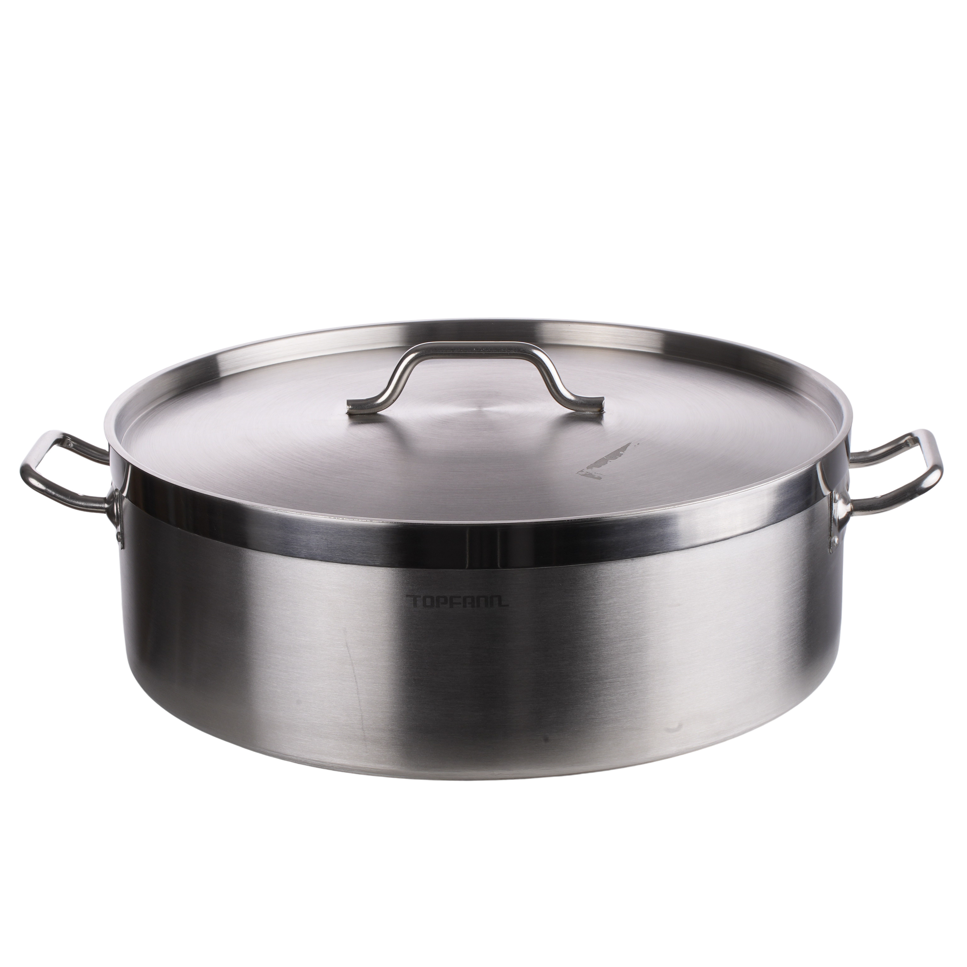 TOPFANN 35L Topf Kochtopf Gastronomie Edelstahl 18/0 Catering-Topf Universaltopf Suppentopf 50cm Flachtopf