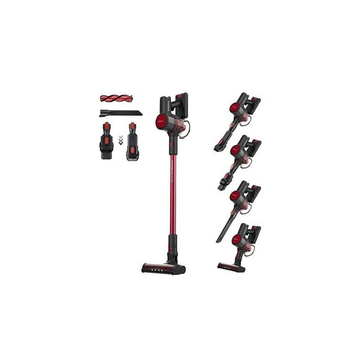 Taurus Crossback Glow, Tyčový vysávač 2 v 1, Bezvreckové, Červená, Obdĺžnikový, Suchý, HEPA