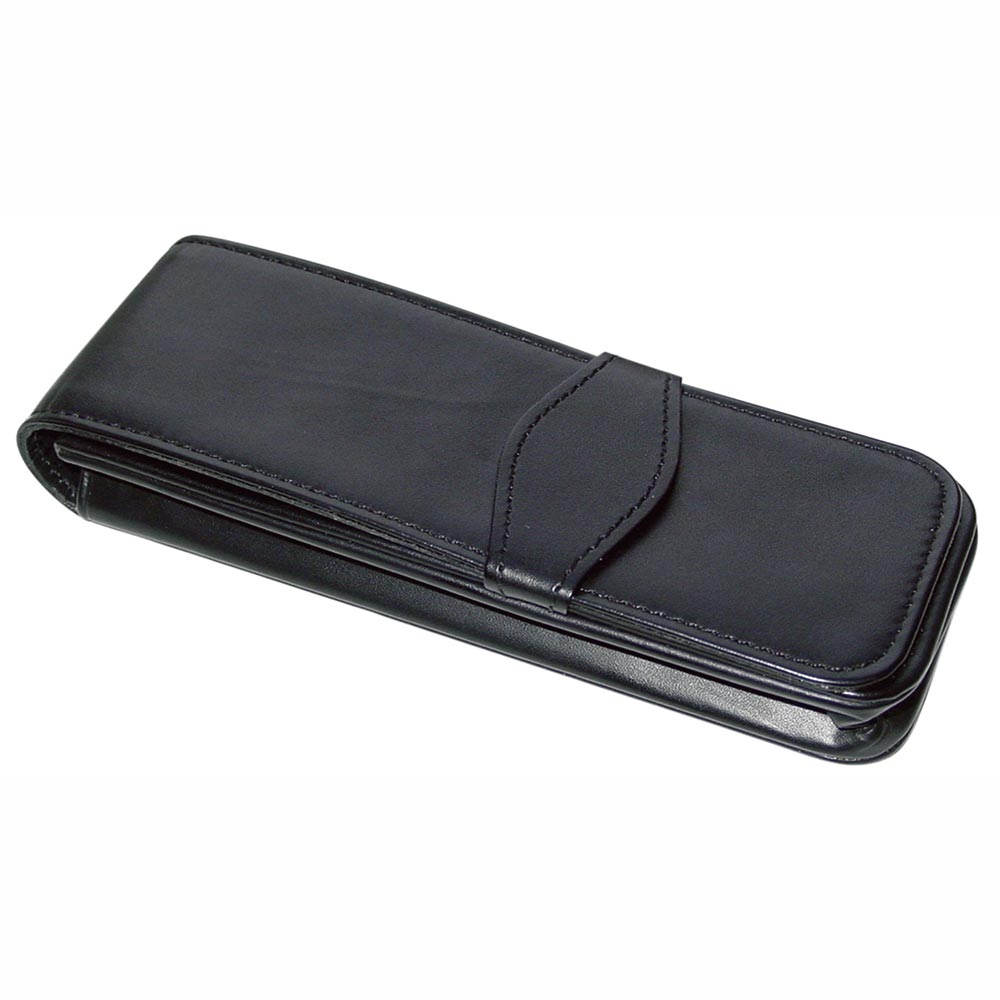 ONLINE Schreibgeräte ONLINE Echtleder-Etui Black in modischem Design als stilvolles Schreibgeräte-Accessoire, für drei Schreibgeräte 90760