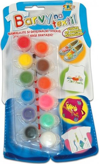 PADU Textilfarben (12 Farben + Pinsel) P27070