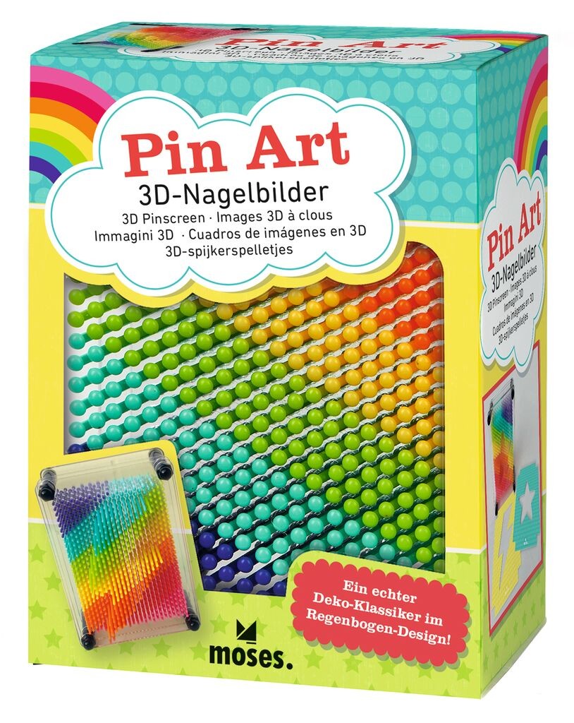 moses. 3D-Nagelbilder Regenbogen Pin Art, Nagelbrett für Kinder in Regenbogenfar M-38204