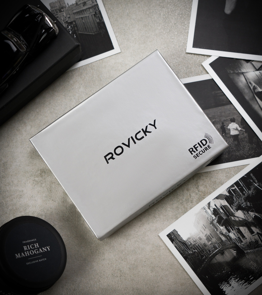 Rovicky | Herrenlederbrieftasche für Meldebescheinigung