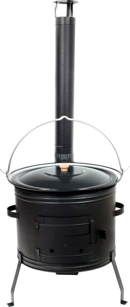 Gulaschkanone 39 cm schwarz inkl. 15 Liter Gulaschkessel, Deckel