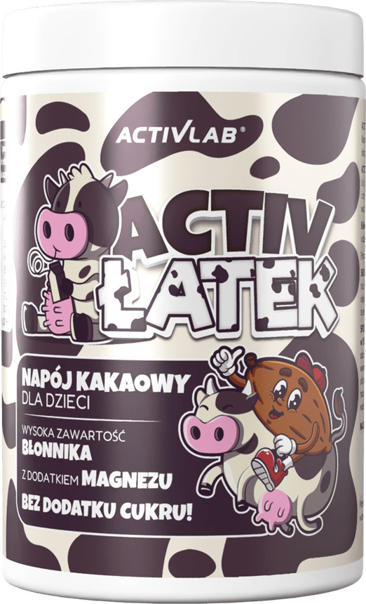 Activlab ActivŁatek – Kakaogetränkepulver ohne Zuckerzusatz mit hohem Eiweißgehalt und Magnesium (500 g) FR/591