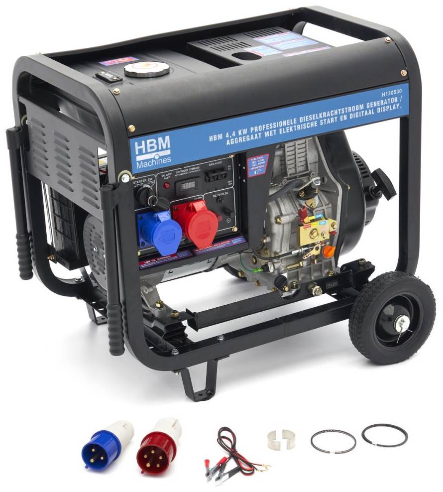 hbm Generator offen 230/400V 4400W AVR Diesel Stromgenerator Stromerzeugung Notstrom