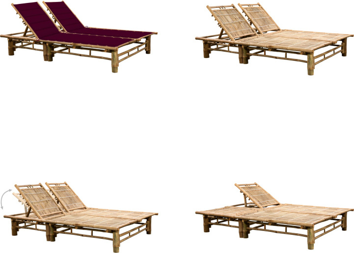 vidaXL Lehátko pre 2 osoby s bambusovými vankúšmi - Lehátko - Lehátka - Záhradné ležadlá - Záhradné ležadlá