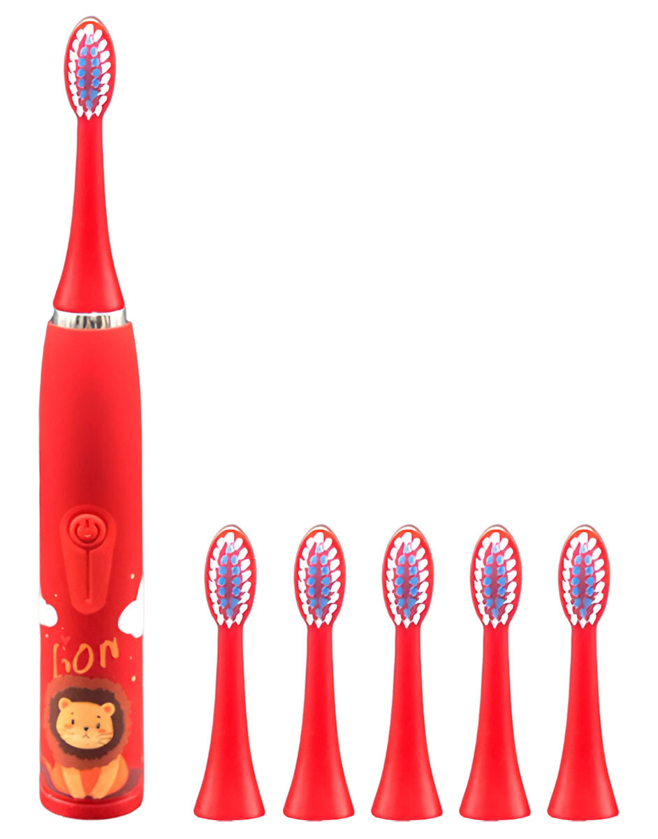 Detská elektrická zubná kefka s nástavcami - Lion