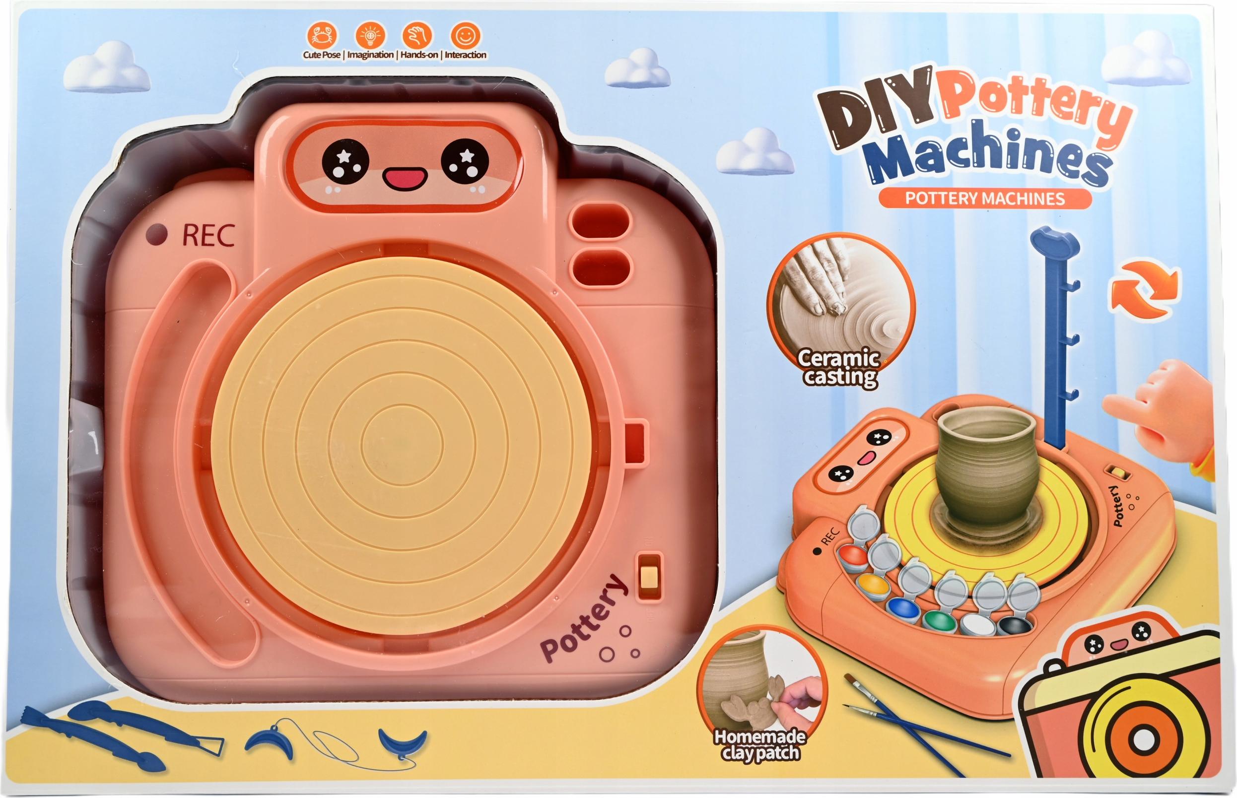 Midex Töpferscheibe für Kinder elektrisch - Kreativ-Set mit Ton, Farben & Werkzeug
