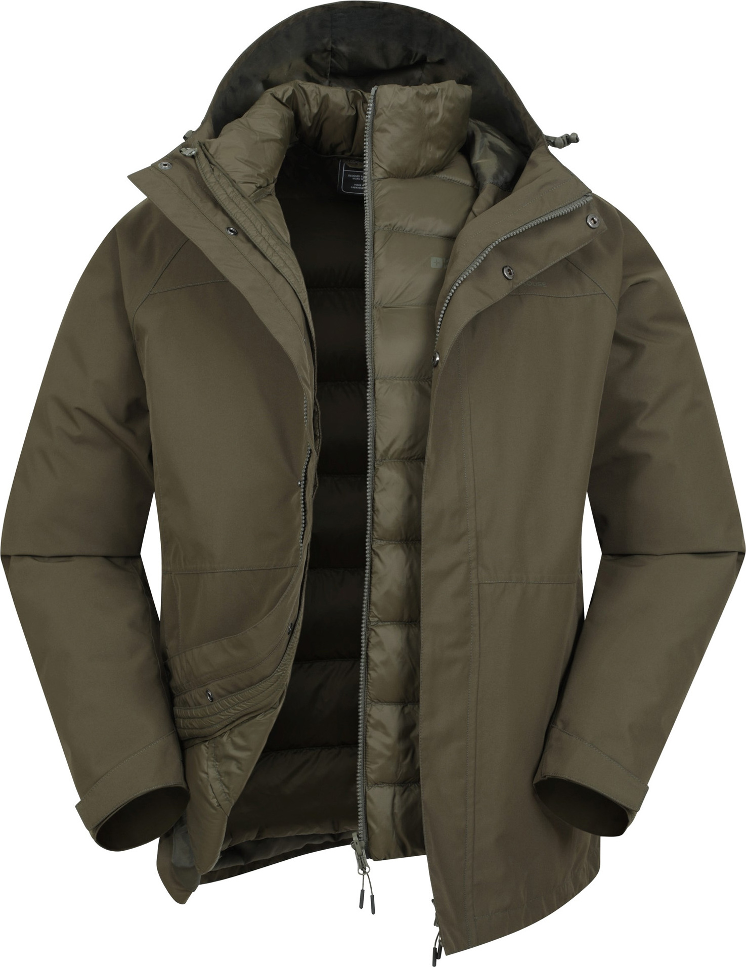Mountain Warehouse - "Alaskan" Jacke, wasserfest 3 in 1 für Herren MW3614 (XXS) (Khaki) UTMW3614