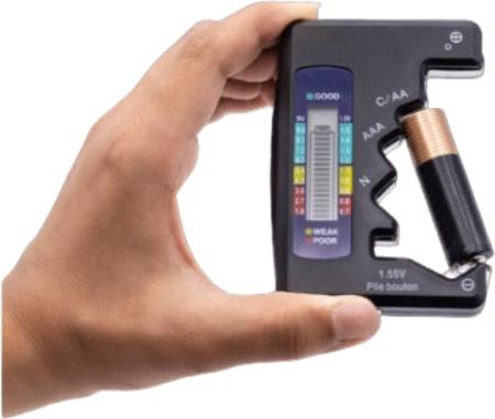 B2X Batterie-Organizer mit Laterne und Tester, für 42 Batterien