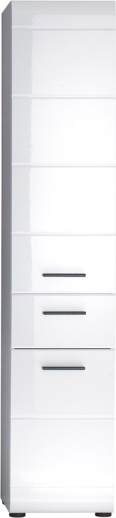 ebuy24 SkinGloss Bad Hochschrank 2 Türen, 2 Schublade weiß, weiß Hochglanz. 42-1116.101.01