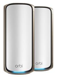 NETGEAR Orbi 970 Series Quad-Band WiFi 7, 2-Pack, Šedá, Vnútorný, Sieťový satelit, Quad-band (2.4 GHz / 5 GHz-1 / 5 GHz-2 / 6 GHz), Wi-Fi 6 (802.11ax), 11530 Mbit/s