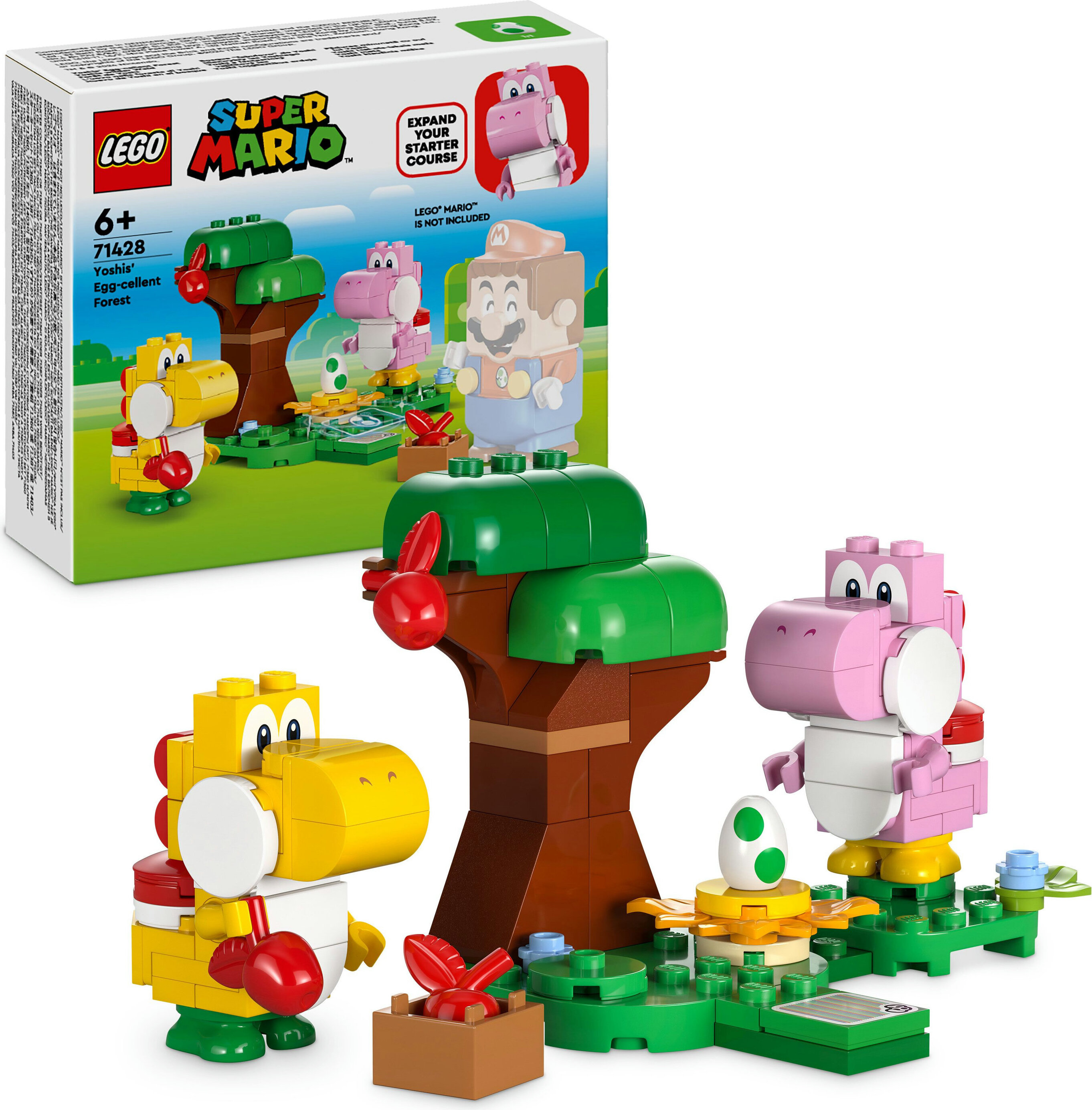 LEGO Super Mario Yoshis wilder Wald – Erweiterungsset, Spielzeug mit 2 Yoshi-Figuren aus Steinen für Jungs und Mädchen, Kleines Geschenk für Kinder und Gamer ab 6 Jahren 71428