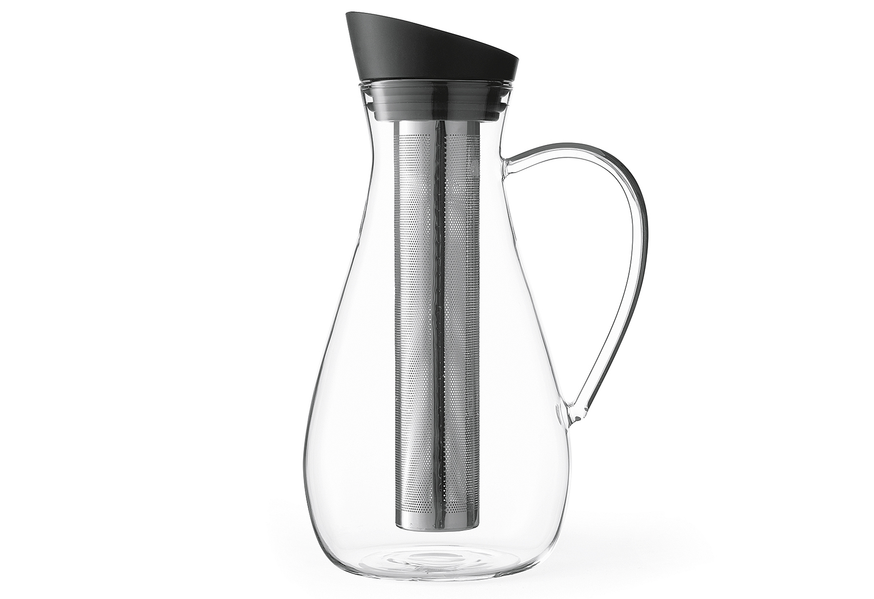 VIVA Scandinavia Eistee Karaffe Glas/Silikon/Edelstahl 1,4l, klar/silber EKS108372