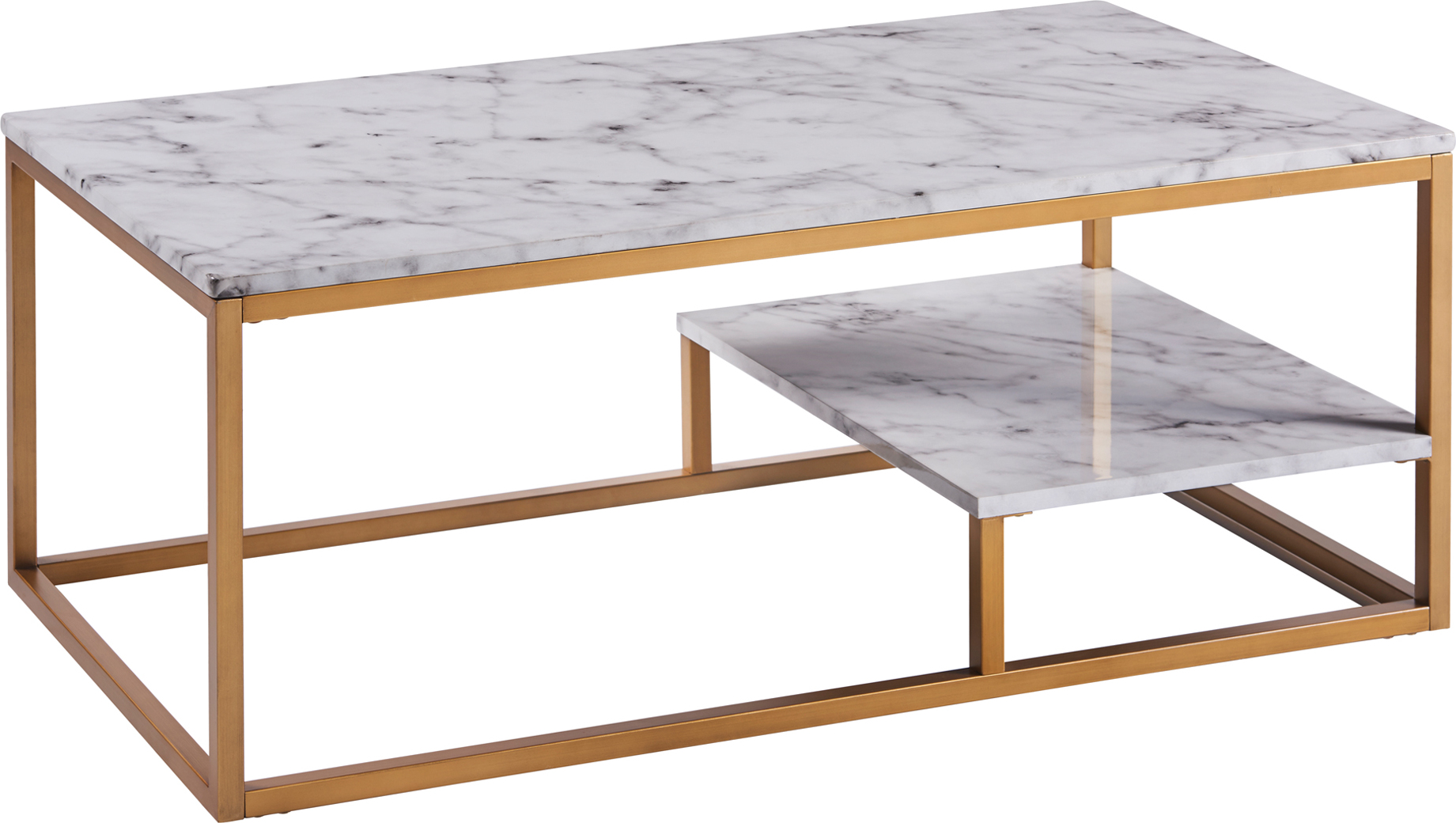 Teamson Home Marmo Modern Holz Marmoreffekt Couchtisch Wohnzimmer VNF-00036