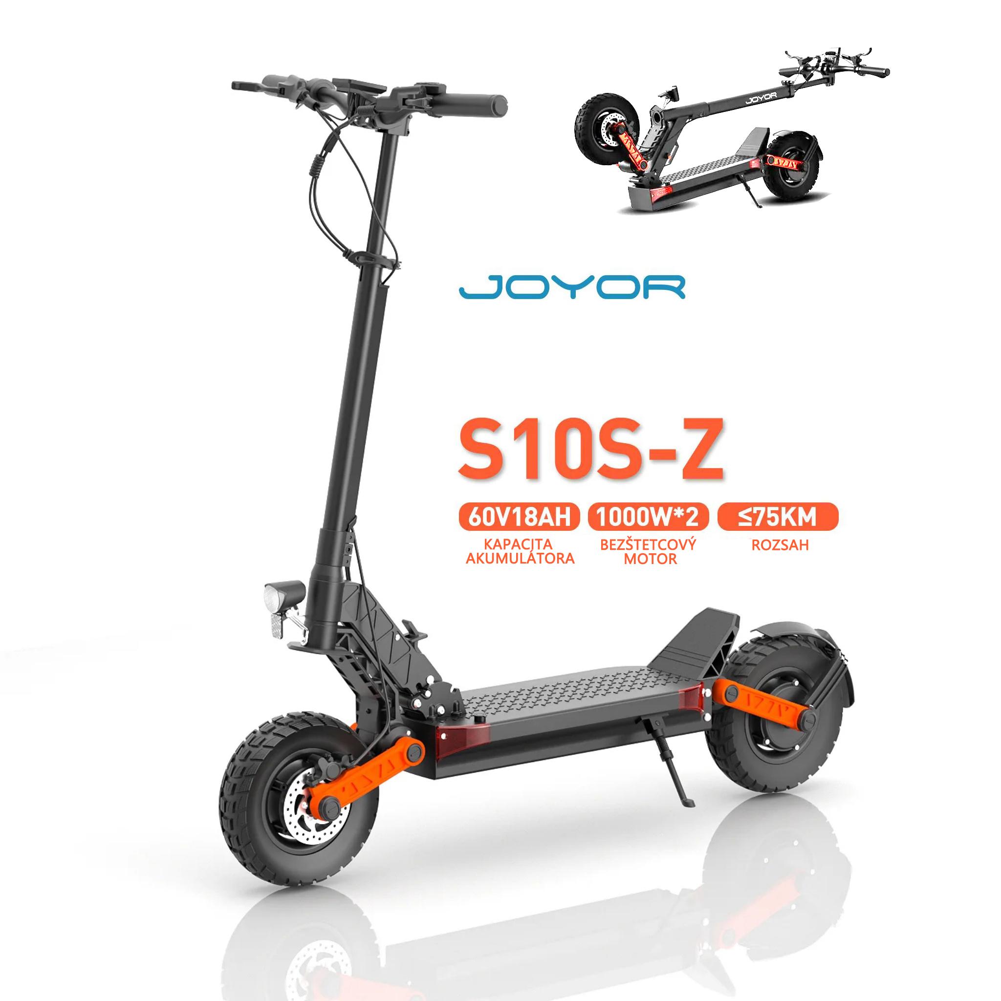 JOYOR S10-S-Z 2025 Elektrická Kolobežka - Motor 1000W*2 60V18AH Skladacia Bezpečnostné Svetlá Farebný Displej - Čierna