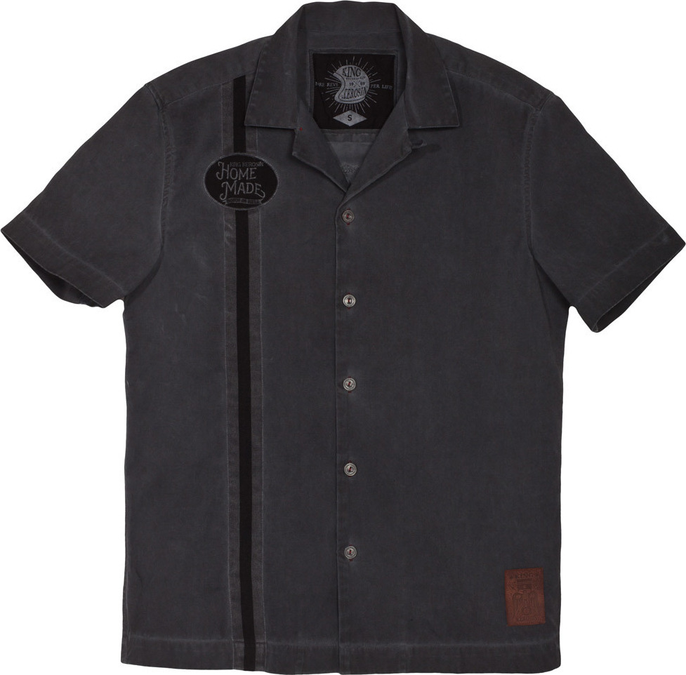 King Kerosin Hand Made Dragstrip Shirt, schwarz, S 2-216-65-00-323-00-Black-S