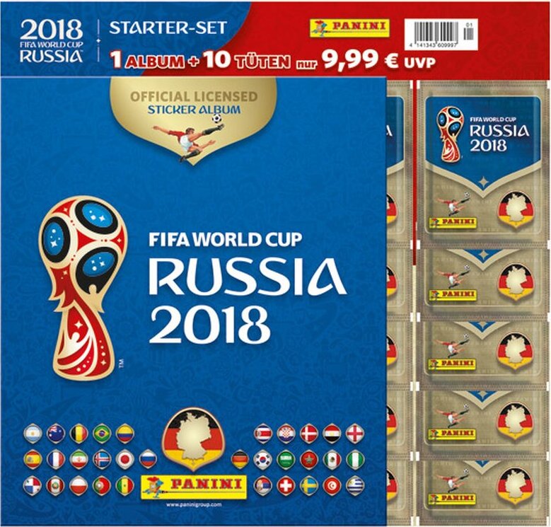 Panini WM Russia 2018 - Sticker - Starter Set 1 - 1 Album + 10 Tüten - SOFORT versandbereit