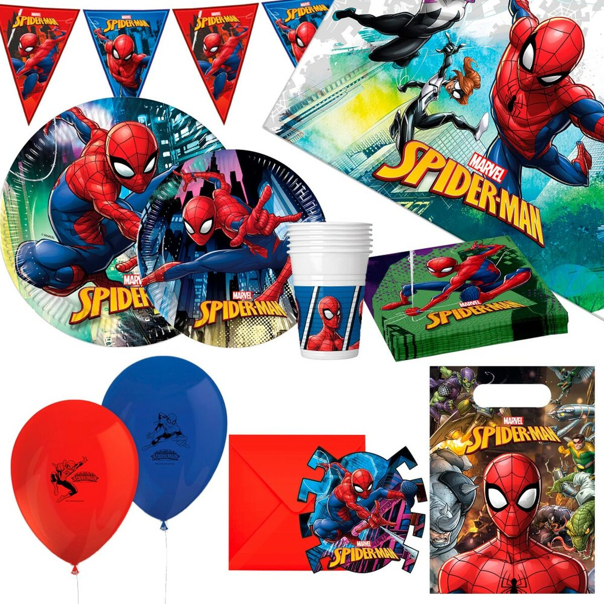 Spiderman Set Partyartikel Spider-Man 66 Stücke 71995