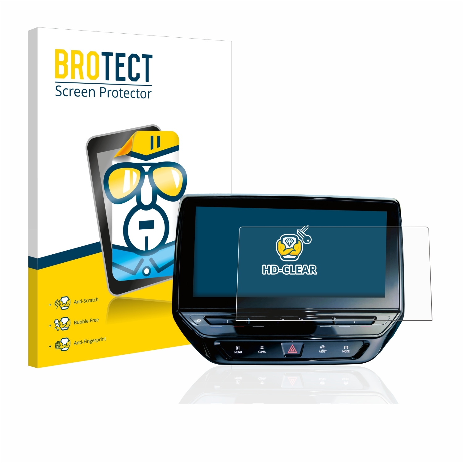 BROTECT 3x Airglass klare Schutzfolie(für Volkswagen Tiguan Allspace 2020  Discover Media 8 2020)