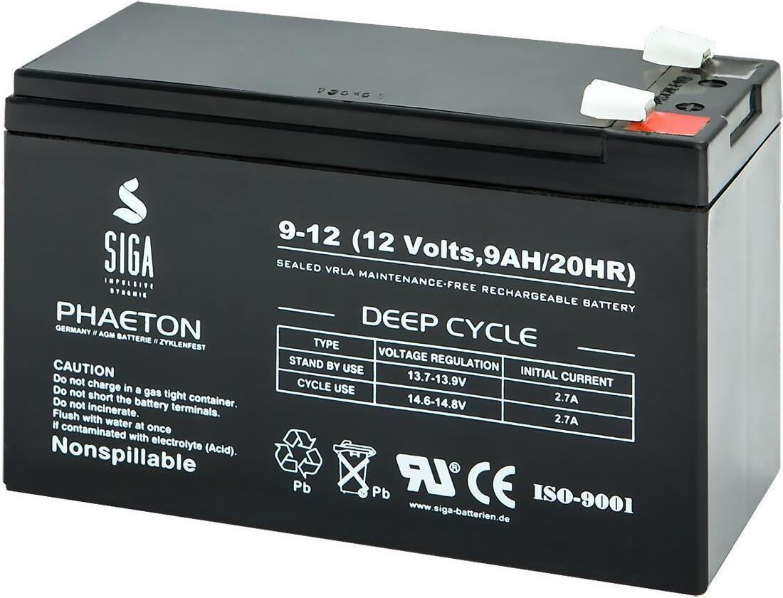 SIGA IMPULSIVE DYNAMIK SIGA Phaeton AGM Deep Cycle Akku 9Ah 12V S9-12