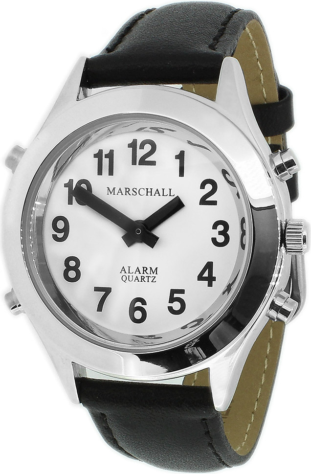 Engelkemper Marschall TALKING WATCH > Damenuhr Ø 34mm | 3 Alarmtöne | Lederband CEM-36916-Uhr