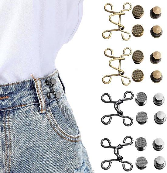 OEM 4 Paar nagelfreie Taillenverschlüsse, verstellbare Jeansknöpfe, abnehmbare Hosenklammern, Jeansknöpfe mit Perlen, Jeansknöpfe zum Straffen des Bunds und Taillenverschlussverlängerer 2026