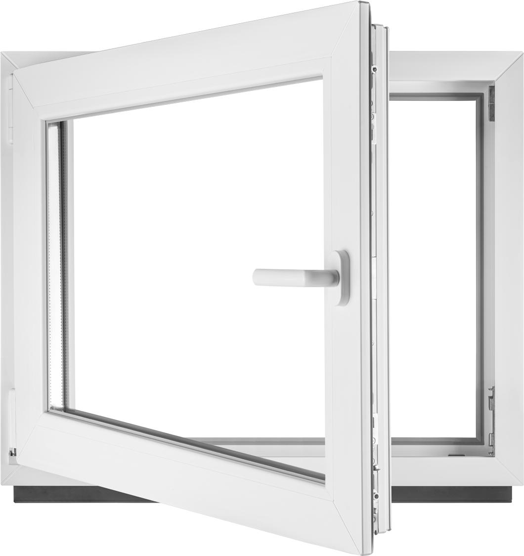 Fenster Kellerfenster Kunststofffenster BxH 75 x 40 cm DIN Links - ALLE GRÖßEN - 2 fach Verglasung BxH 750 x 400 mm - Funktion Dreh-Kipp - BauPlaza