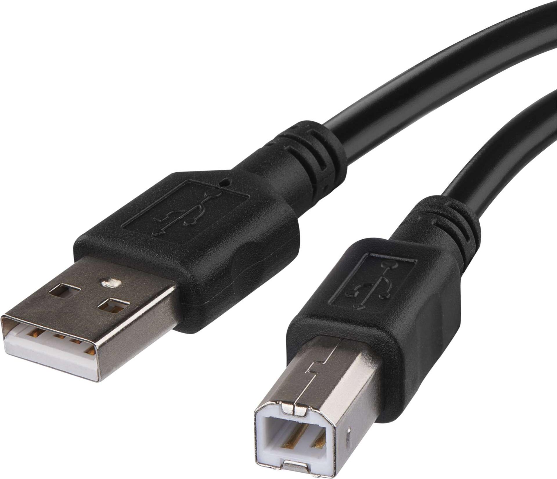 EMOS USB Verbindungskabel USB-C auf USB-B für Drucker und andere Peripheriegeräte mit USB-B Anschluss, Hi-Speed 480 Mbps, 2m lang, schwarz, S70202