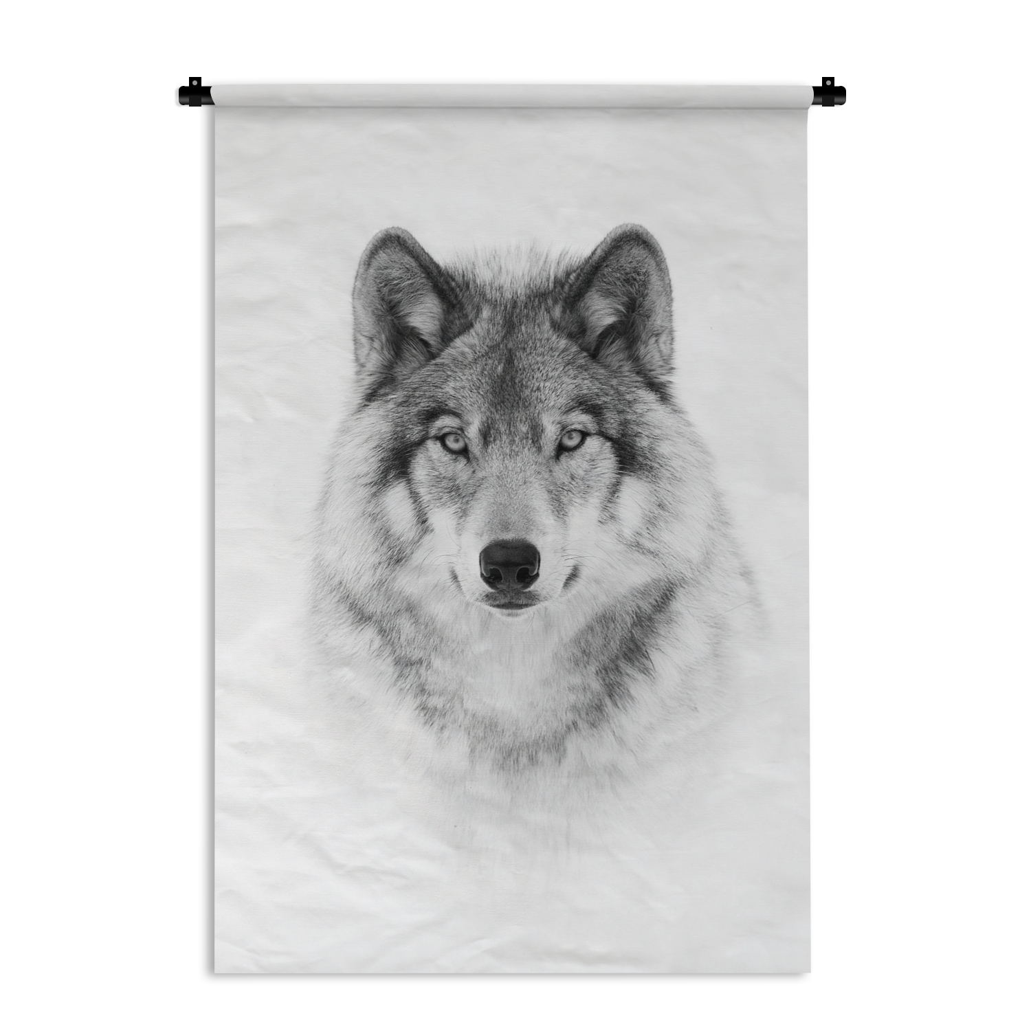 MuchoWow® Wandteppich "Wolf" – Tiere – Porträt – Weiß, 60x90 cm – Wanddekoration, Wandbehang 86|553893