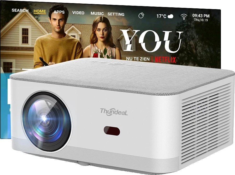 Mini projektor, jas 12 000 lúmenov, kompatibilný s Bluetooth, verzia pre Android