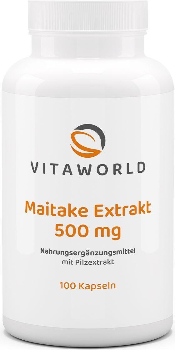 Vitaworld Maitake Extrakt 500 mg | 100 Kapseln | 100 mg Polysaccharide & 1000 mg Maitake Extrakt pro Tagesdosis | vegan 07518131