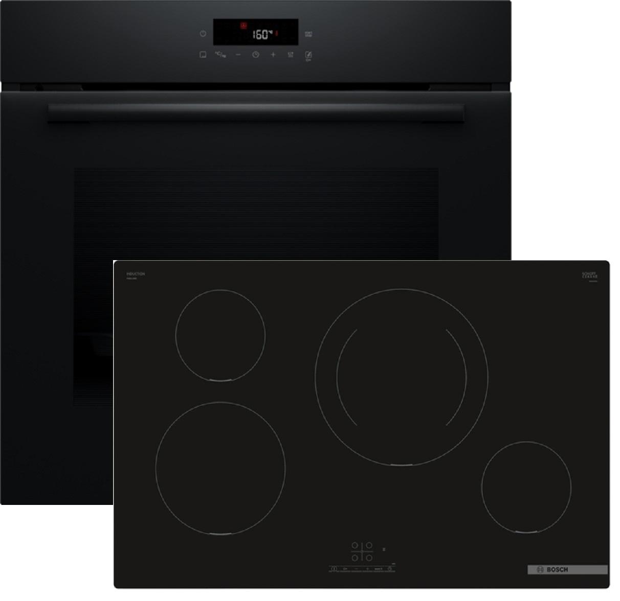 Bosch Einbau-Backofen-Set HBDCORE8I, HBA571BB4 + PIE811BB5E, Einbau-Backofen, Induktionskochfeld