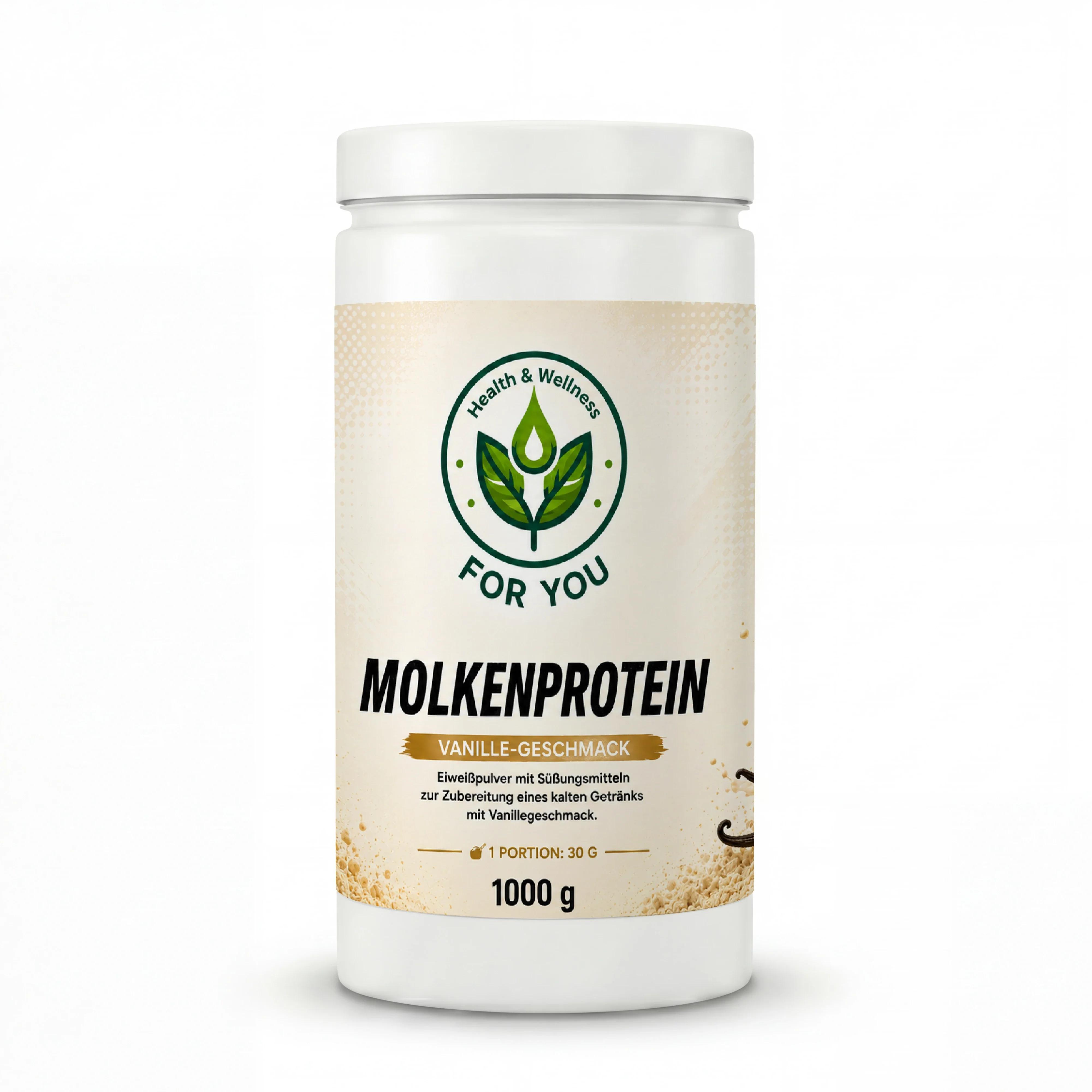 Health & Wellness For You Molkenprotein – Vanille – 1000 g – Whey Proteinpulver