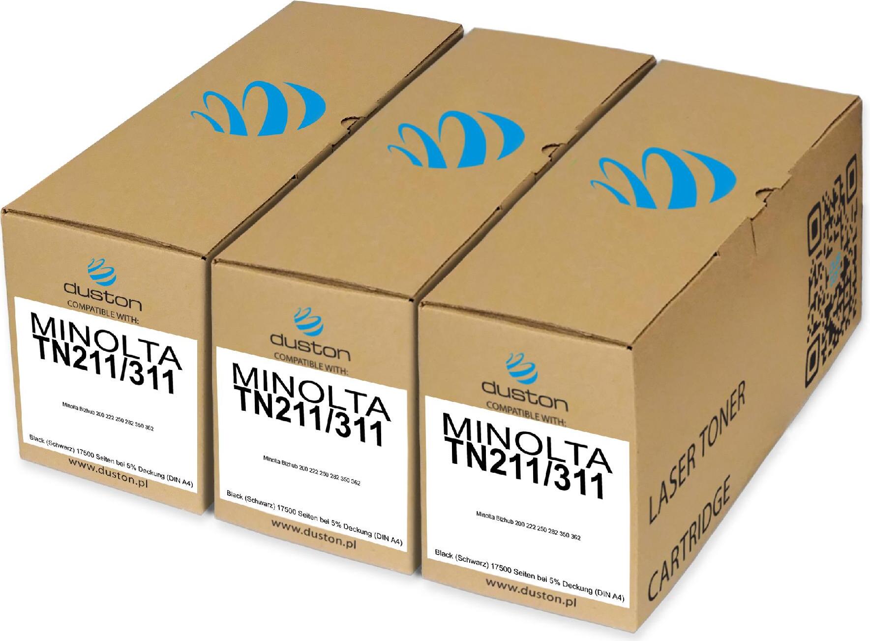 3x TN211/311, 8938415 Tonerová kazeta čierna kompatibilná s Konica Minolta Bizhub 200 222 250 282 350 362